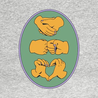 Retro Heart Hands Handshake T-Shirt